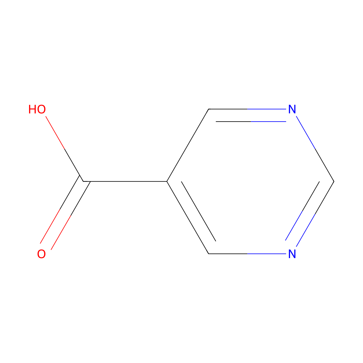 Pyrimidine-5-carboxylic acid molecular structure, CAS 4595-61-3