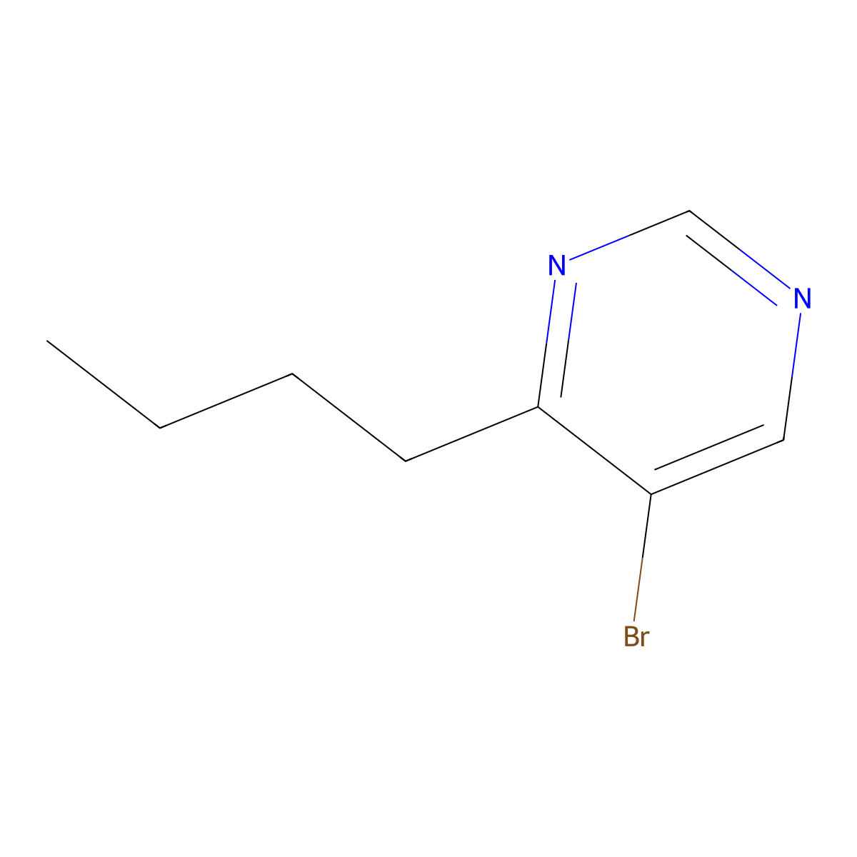 5-Bromo-4-butylpyrimidine molecular structure, CAS 4595-64-6