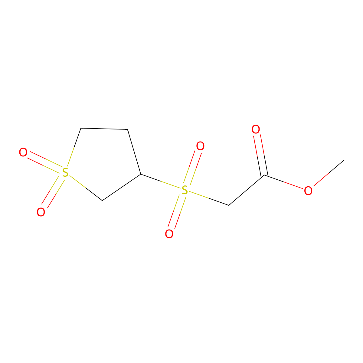 Methyl 2-(1,1-dioxothiolan-3-yl)sulfonylacetate molecular structure, CAS 4595-66-8