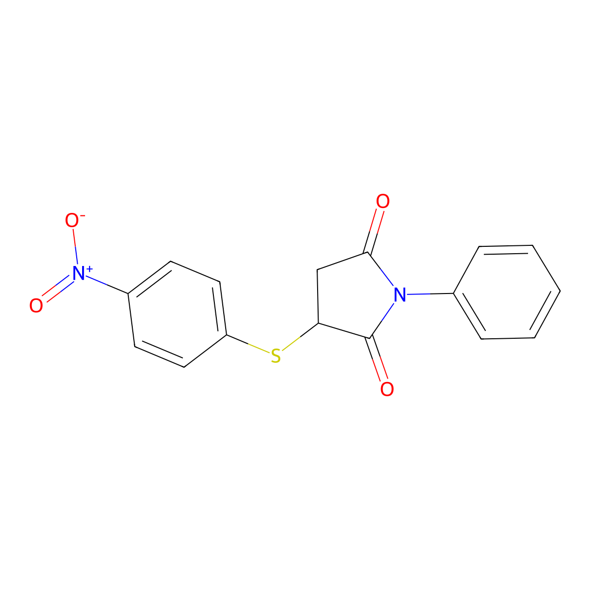 3-[(4-Nitrophenyl)sulfanyl]-1-phenylpyrrolidine-2,5-dione molecular structure, CAS 4595-84-0