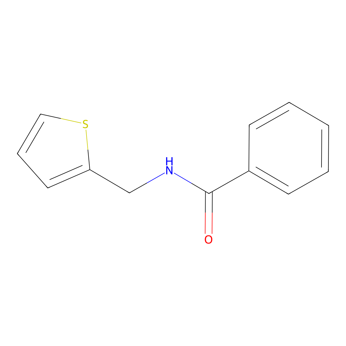 N-(thiophen-2-ylmethyl)benzamide molecular structure, CAS 4595-96-4