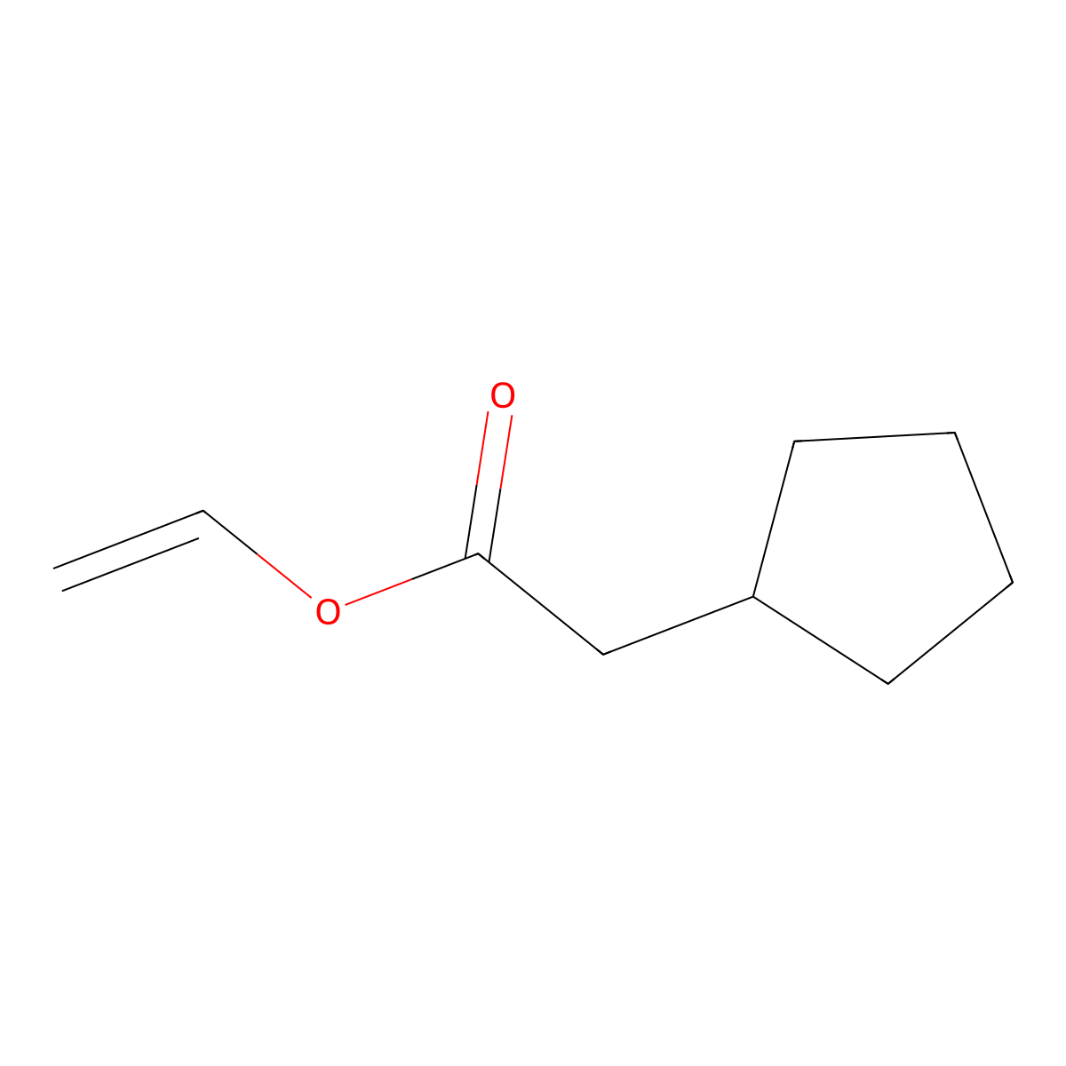 Ethenyl cyclopentaneacetate molecular structure, CAS 45955-66-6