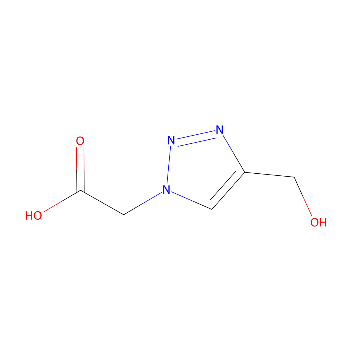 2-(4-(hydroxymethyl)-1H-1,2,3-triazol-1-yl)acetic acid molecular structure, CAS 45964-27-0