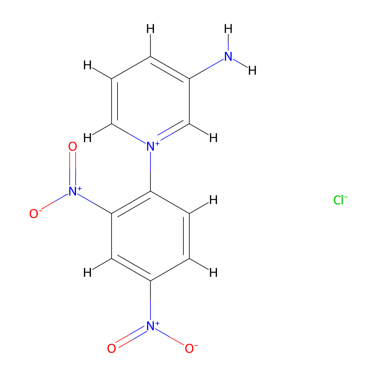 3-Amino-1-(2,4-dinitrophenyl)pyridinium chloride molecular structure, CAS 4597-57-3