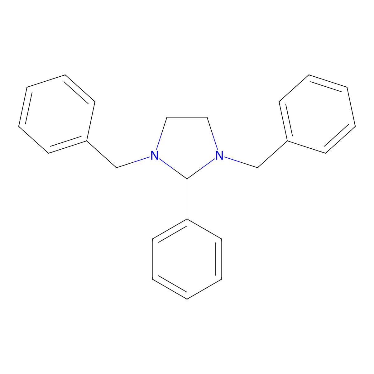 1,3-Dibenzyl-2-phenylimidazolidine molecular structure, CAS 4597-81-3