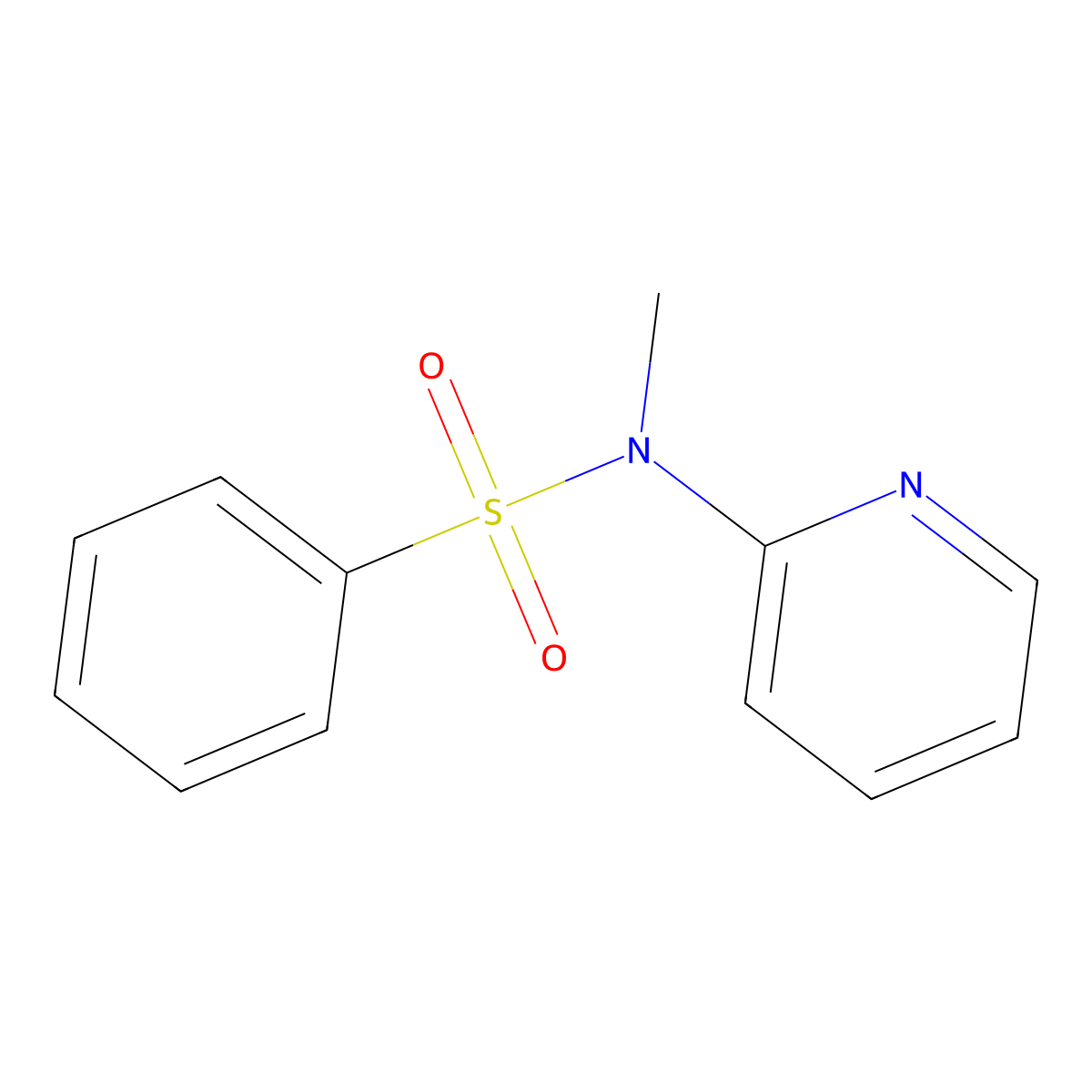 Benzenesulfonamide, N-methyl-N-2-pyridinyl- molecular structure, CAS 4597-86-8