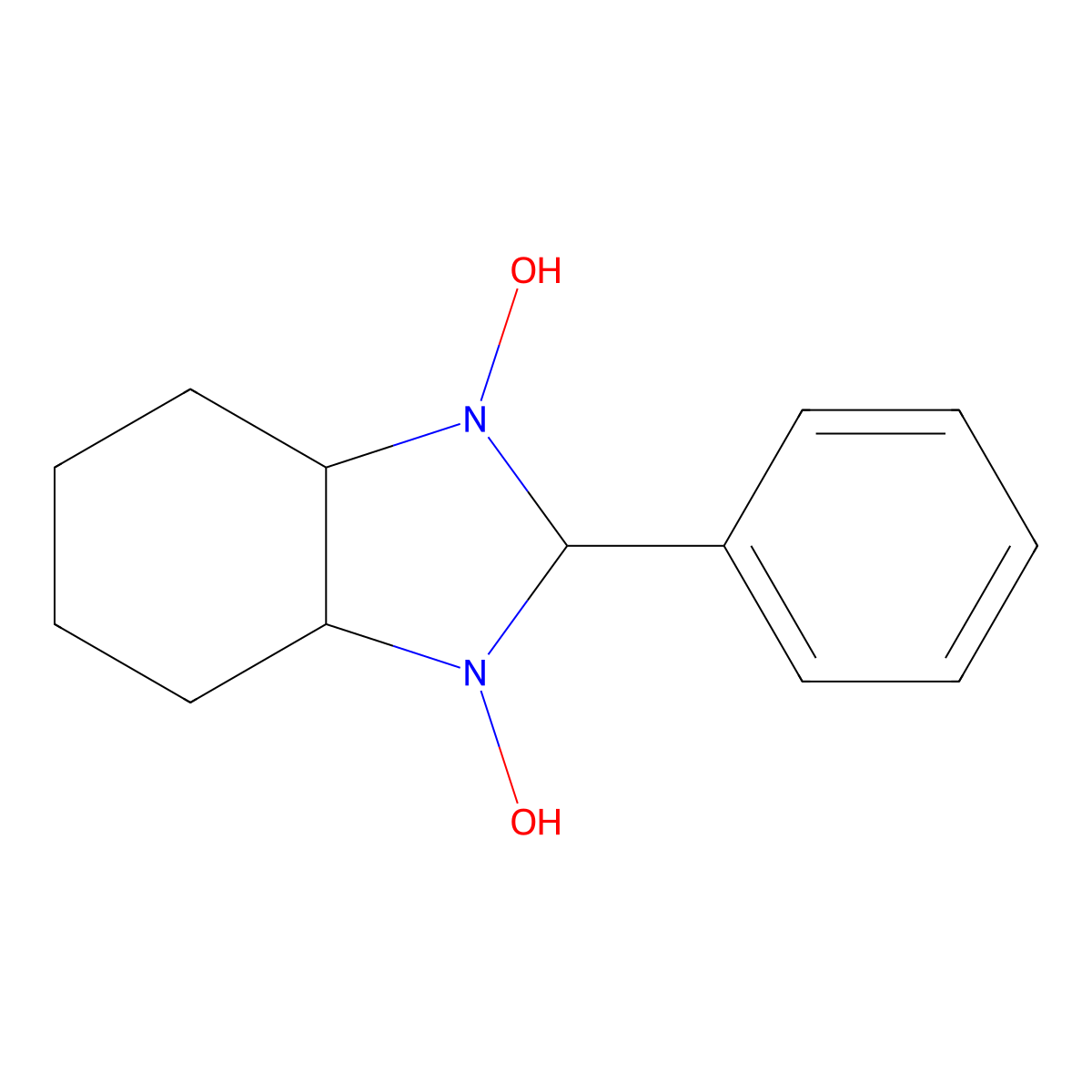 2-phenylhexahydro-1H-benzimidazole-1,3(2H)-diol molecular structure, CAS 459784-06-6