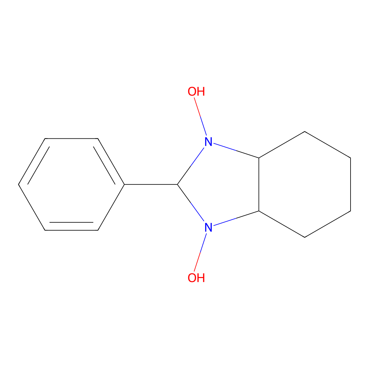 2-phenylhexahydro-1H-benzimidazole-1,3(2H)-diol molecular structure, CAS 459784-06-6