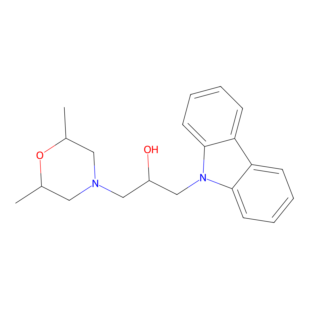 1-(9H-carbazol-9-yl)-3-(2,6-dimethylmorpholino)propan-2-ol molecular structure, CAS 459784-07-7