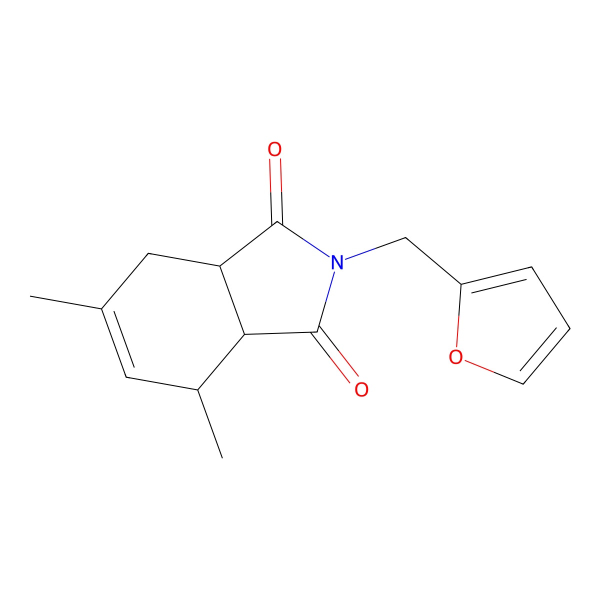 2-(furan-2-ylmethyl)-4,6-dimethyl-3a,4,7,7a-tetrahydro-1H-isoindole-1,3(2H)-dione molecular structure, CAS 459784-08-8