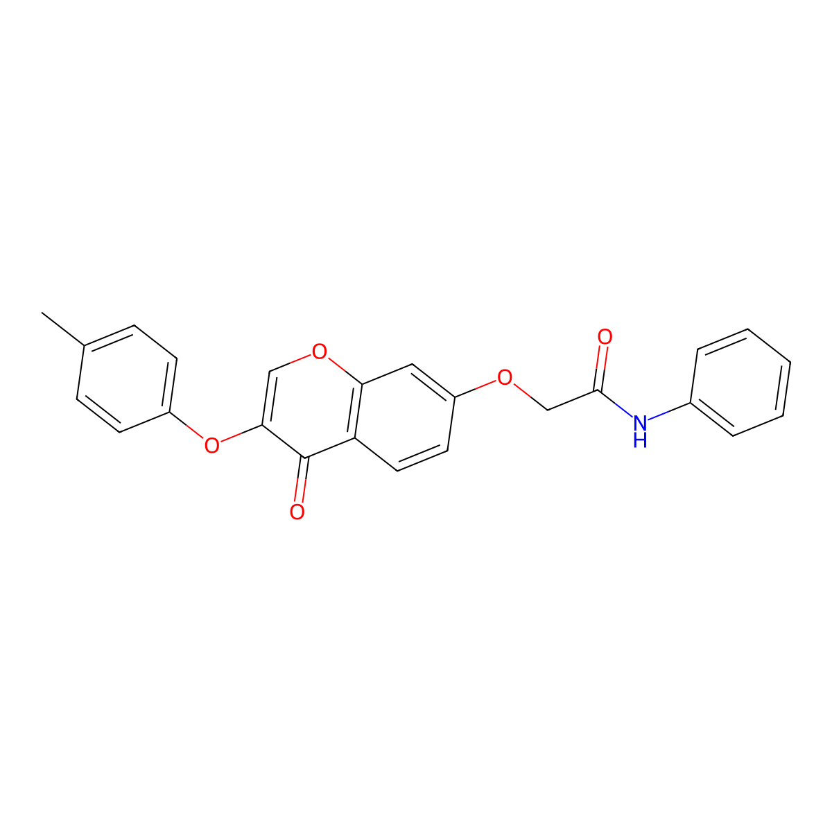 2-[3-(4-methylphenoxy)-4-oxochromen-7-yl]oxy-N-phenylacetamide molecular structure, CAS 459786-33-5