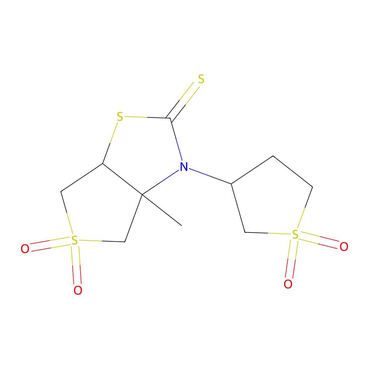 3-(1,1-dioxothiolan-3-yl)-3a-methyl-5,5-dioxo-6,6a-dihydro-4H-thieno[3,4-d][1,3]thiazole-2-thione molecular structure, CAS 459790-33-1