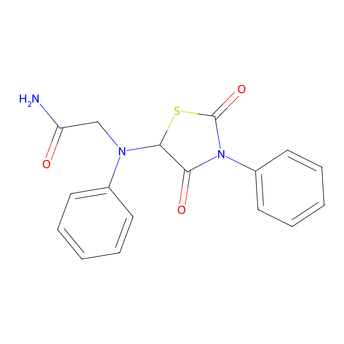 2-[(2,4-Dioxo-3-phenyl(1,3-thiazolidin-5-yl))phenylamino]acetamide molecular structure, CAS 459791-38-9