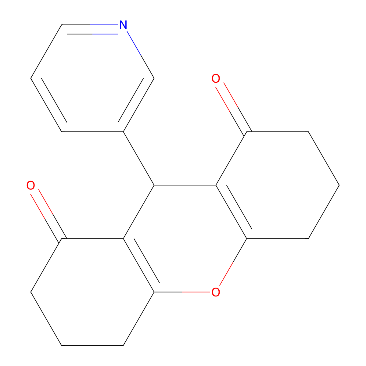 9-(pyridin-3-yl)-3,4,5,6,7,9-hexahydro-1H-xanthene-1,8(2H)-dione molecular structure, CAS 459791-79-8
