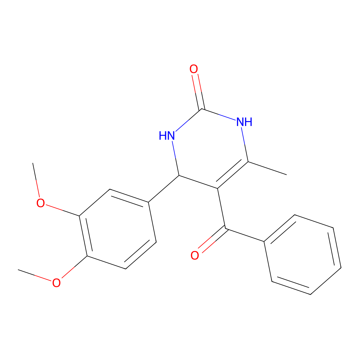 5-Benzoyl-4-(3,4-dimethoxyphenyl)-6-methyl-1,2,3,4-tetrahydropyrimidin-2-one molecular structure, CAS 459793-01-2