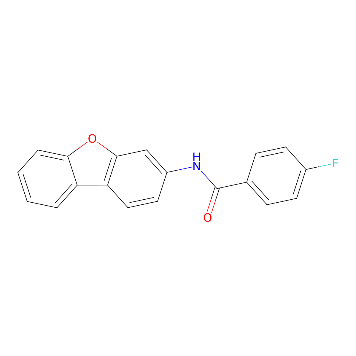 N-dibenzofuran-3-yl-4-fluorobenzamide molecular structure, CAS 459795-90-5