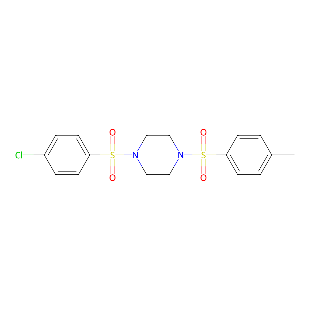 1-(4-Chloro-benzenesulfonyl)-4-(toluene-4-sulfonyl)-piperazine molecular structure, CAS 459795-96-1