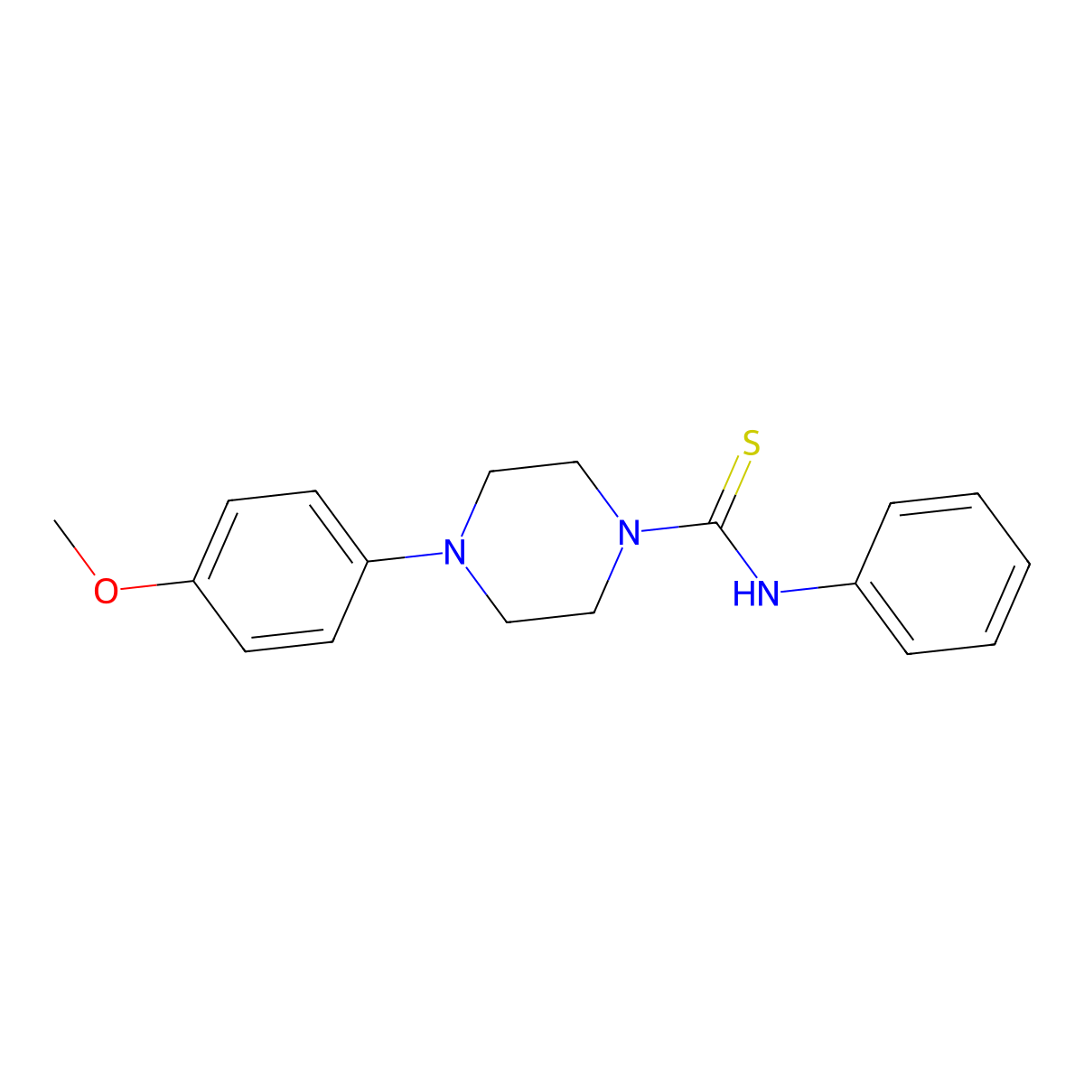 4-(4-methoxyphenyl)-N-phenylpiperazine-1-carbothioamide molecular structure, CAS 459796-14-6