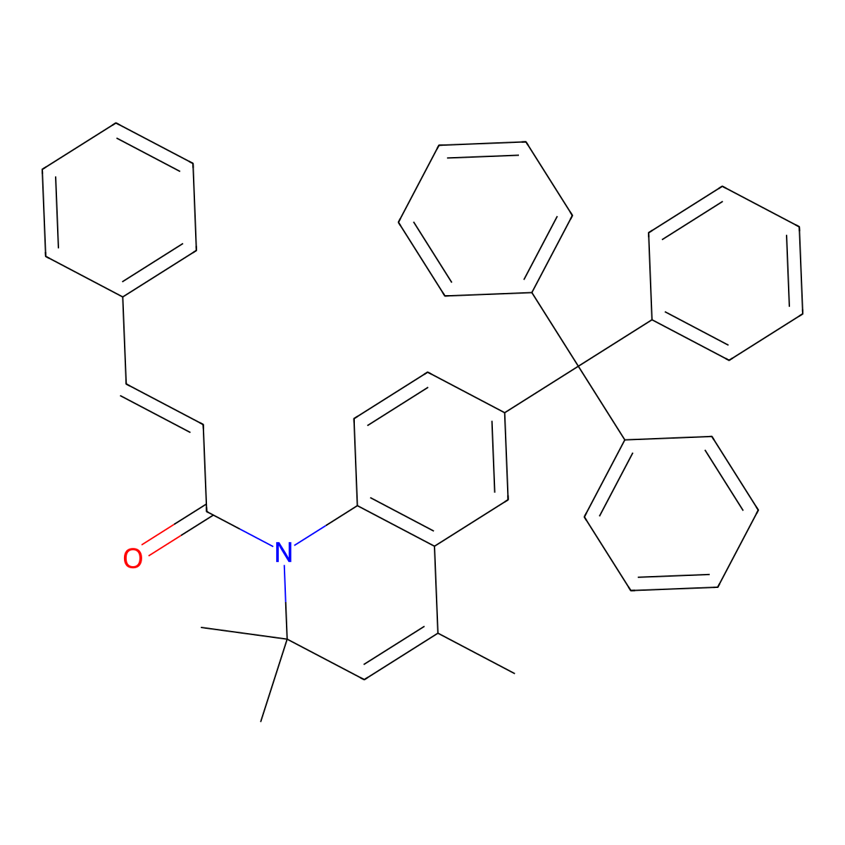 3-Phenyl-1-[2,2,4-trimethyl-6-(triphenylmethyl)quinolin-1(2H)-yl]prop-2-en-1-one molecular structure, CAS 4598-57-6