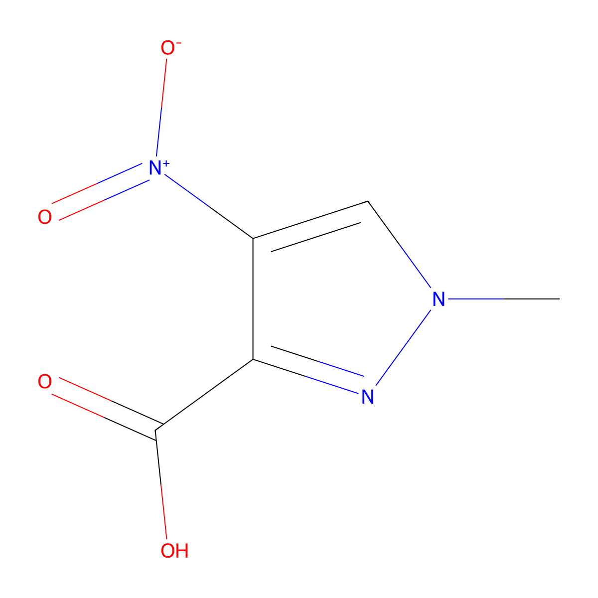 1-Methyl-4-nitro-1H-pyrazole-3-carboxylic acid molecular structure, CAS 4598-86-1