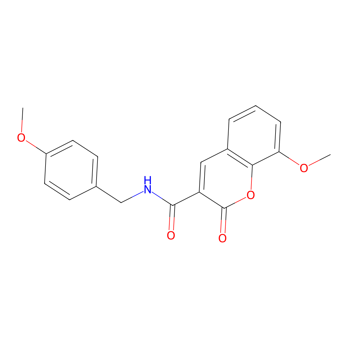 8-methoxy-N-(4-methoxybenzyl)-2-oxo-2H-chromene-3-carboxamide molecular structure, CAS 459800-30-7
