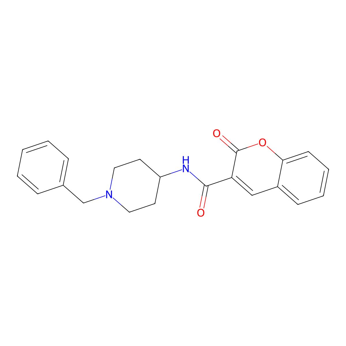N-(1-benzylpiperidin-4-yl)-2-oxo-2H-chromene-3-carboxamide molecular structure, CAS 459800-36-3