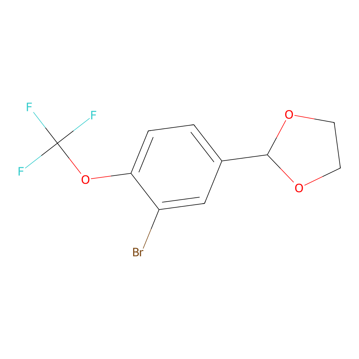 2-(3-Bromo-4-(trifluoromethoxy)phenyl)-1,3-dioxolane molecular structure, CAS 459810-96-9