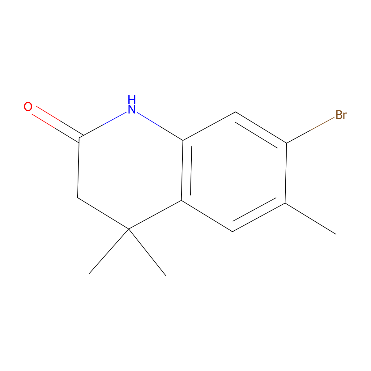 7-Bromo-4,4,6-trimethyl-3,4-dihydro-1H-quinoline-2-one molecular structure, CAS 459811-02-0