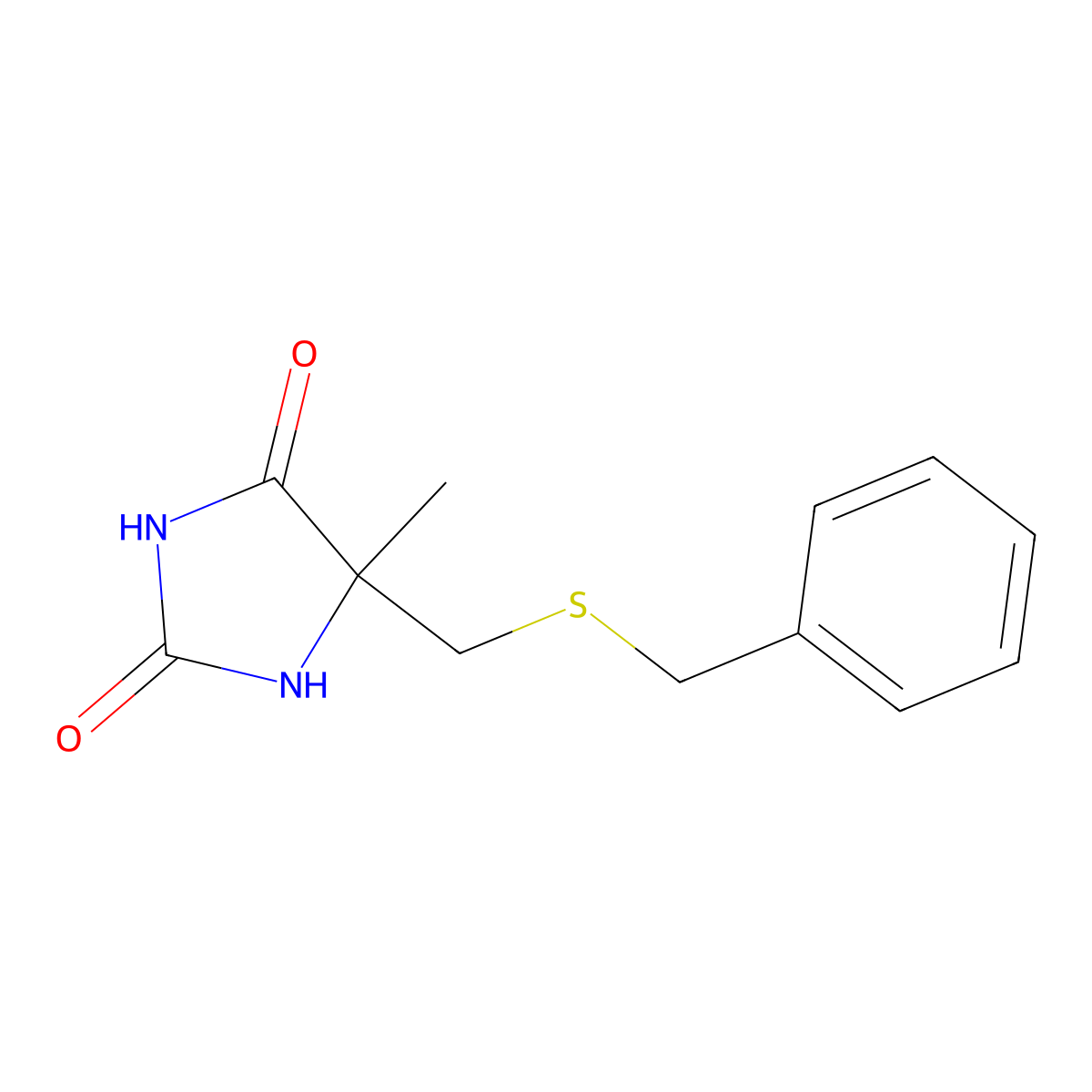 (S)-5-Methyl-5-(phenylmethylthiomethyl)-2,4-imidazolidinedione molecular structure, CAS 459818-48-5