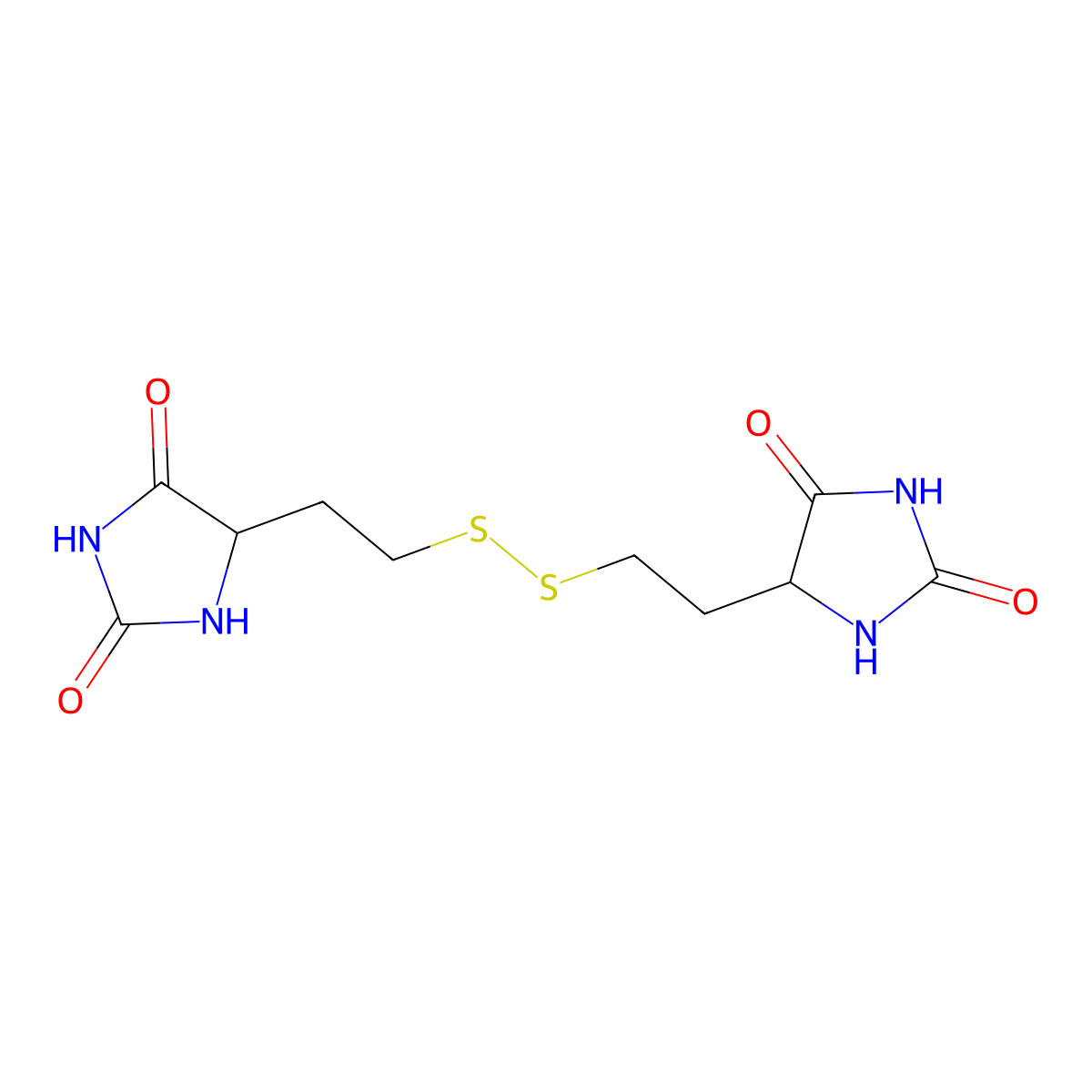 5-(2-{[2-(2,5-Dioxoimidazolidin-4-yl)ethyl]disulfanyl}ethyl)imidazolidine-2,4-dione molecular structure, CAS 459818-66-7
