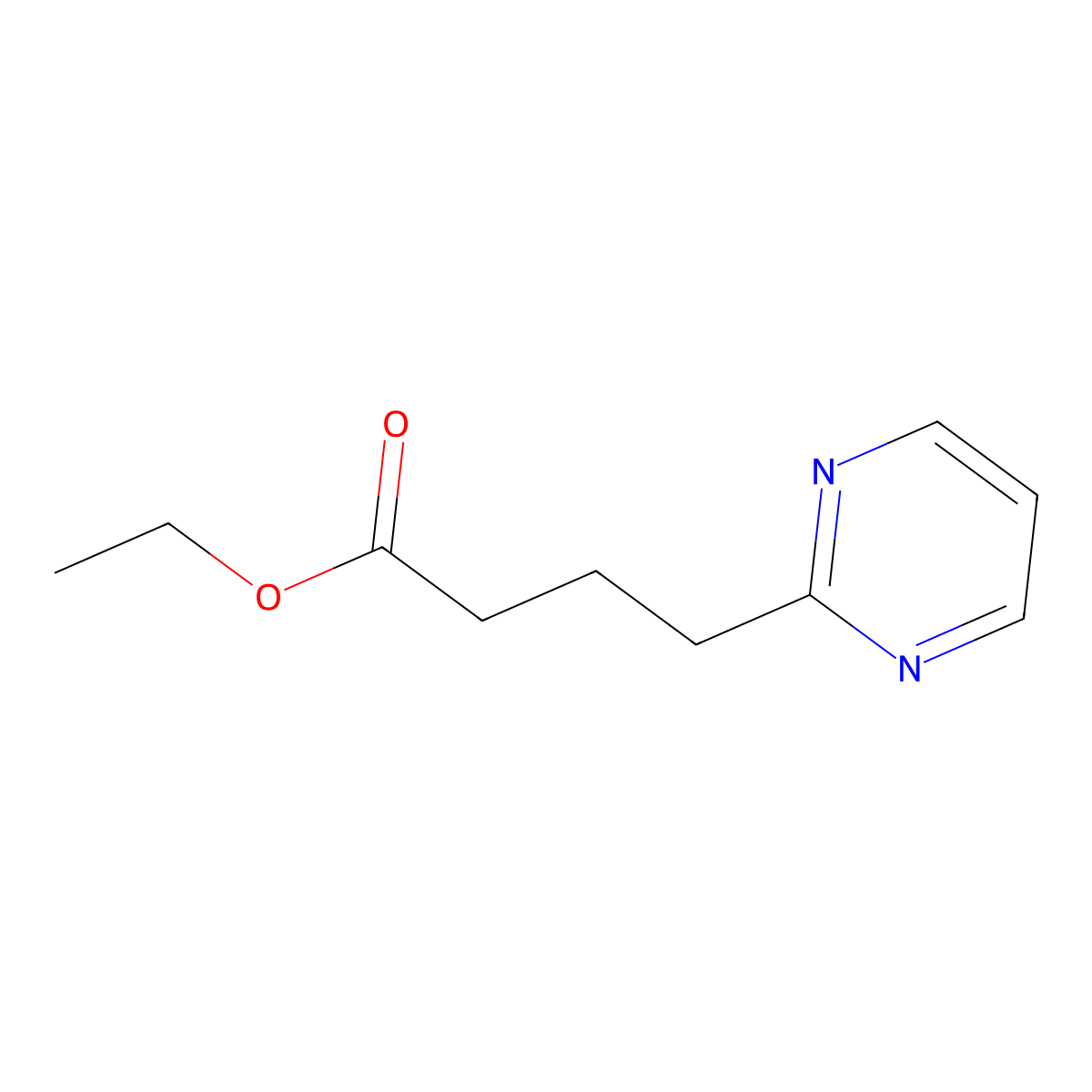 Ethyl 4-(pyrimidin-2-yl)butanoate molecular structure, CAS 459818-75-8