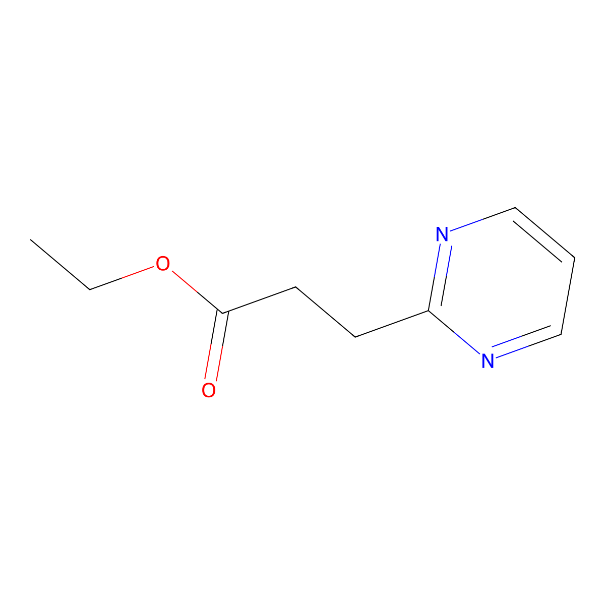 Ethyl 3-(pyrimidin-2-yl)propanoate molecular structure, CAS 459818-76-9