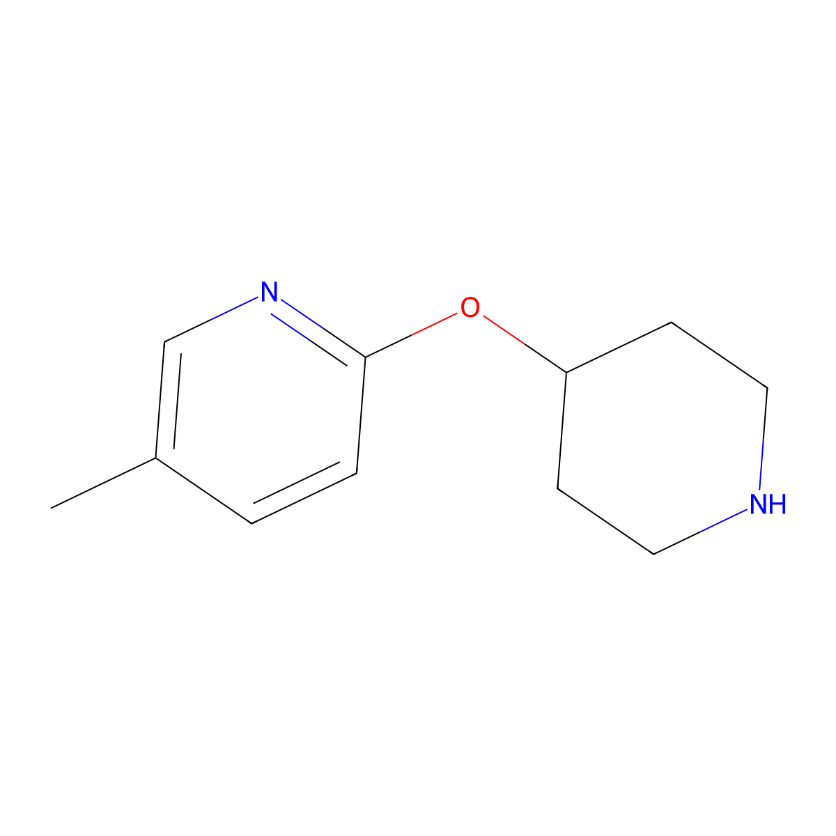 5-Methyl-2-(piperidin-4-yloxy)pyridine molecular structure, CAS 459819-29-5