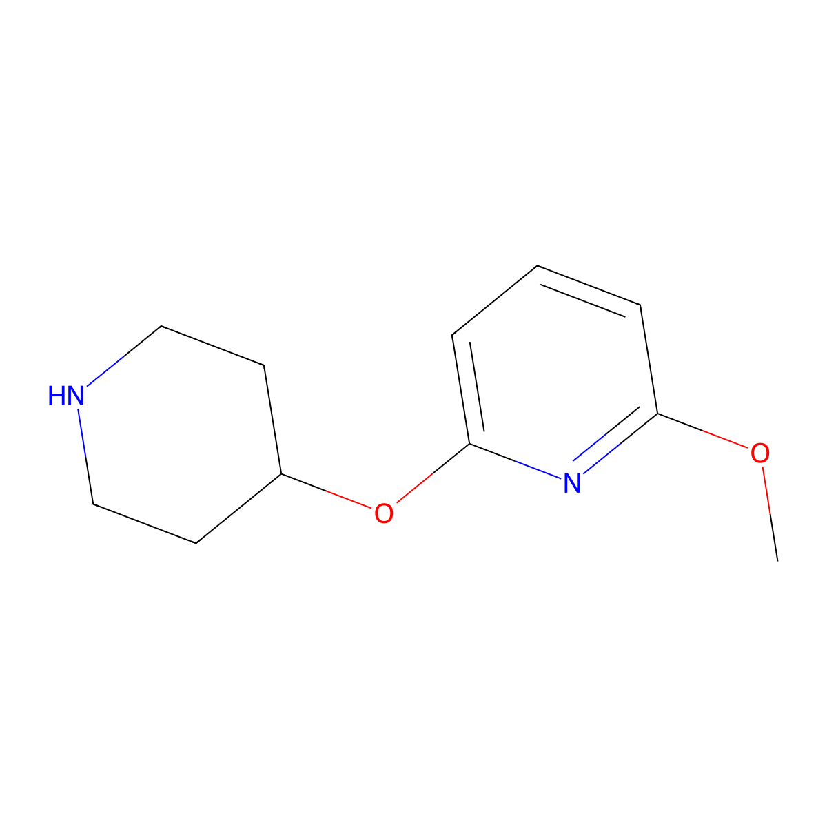 4-(6-Methoxy-pyrid-2-yloxy)-piperidine molecular structure, CAS 459819-30-8