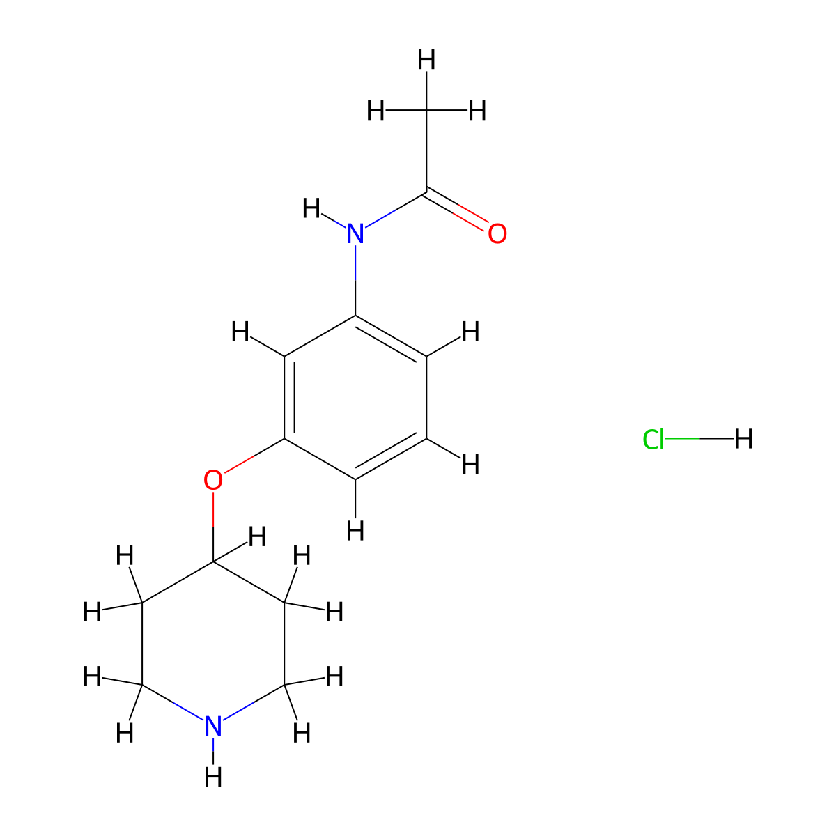 N-[3-(4-Piperidinyloxy)phenyl]acetamide hydrochloride molecular structure, CAS 459819-36-4