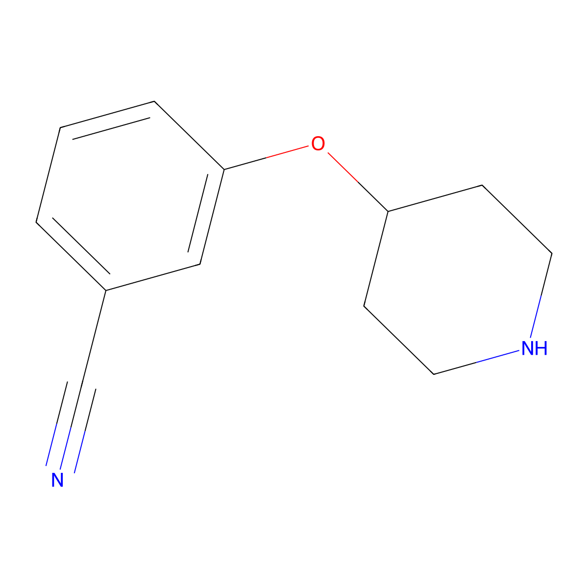 3-(Piperidin-4-yloxy)benzonitrile molecular structure, CAS 459819-37-5
