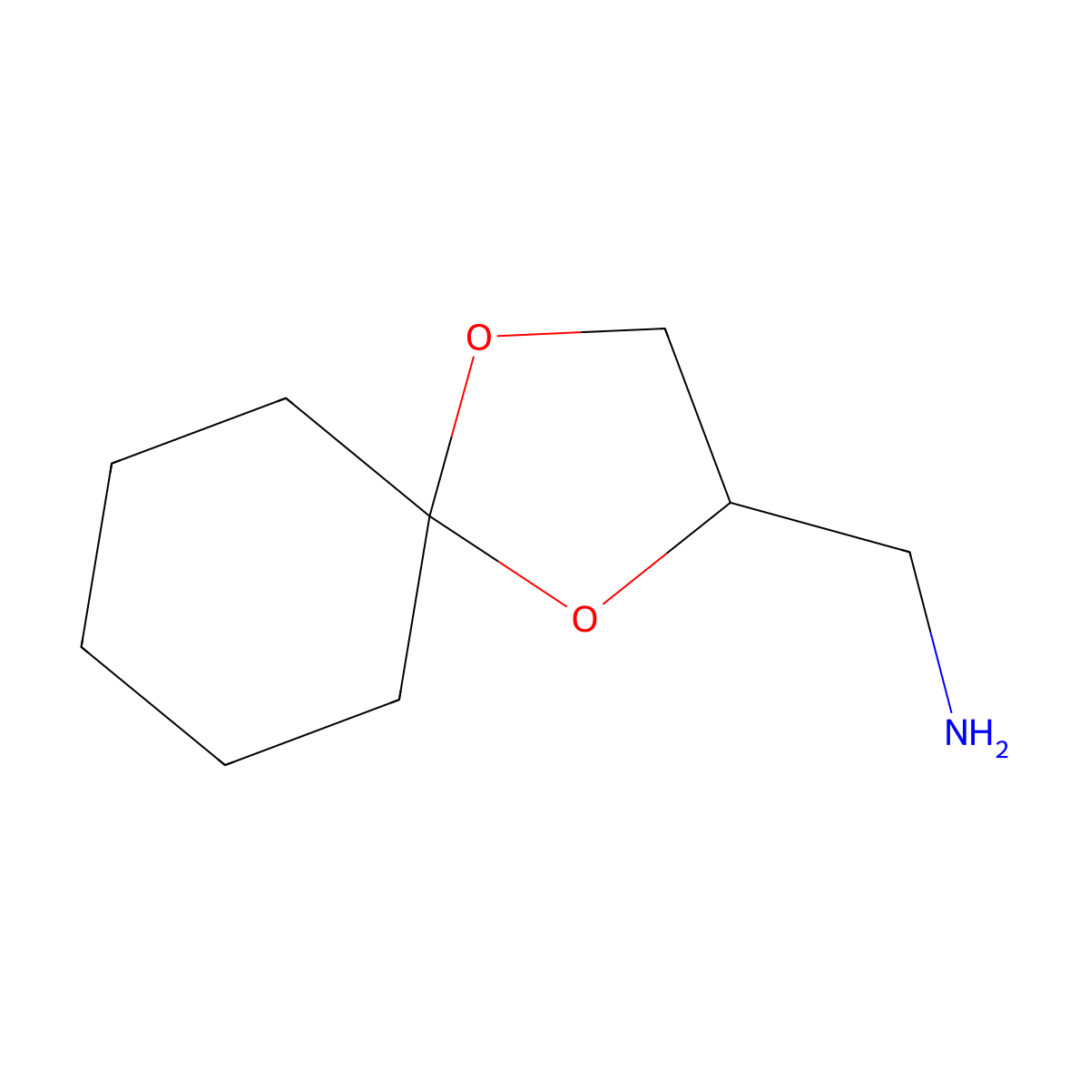 (1,4-Dioxaspiro(4.5)decan-2-yl)methanamine molecular structure, CAS 45982-66-9