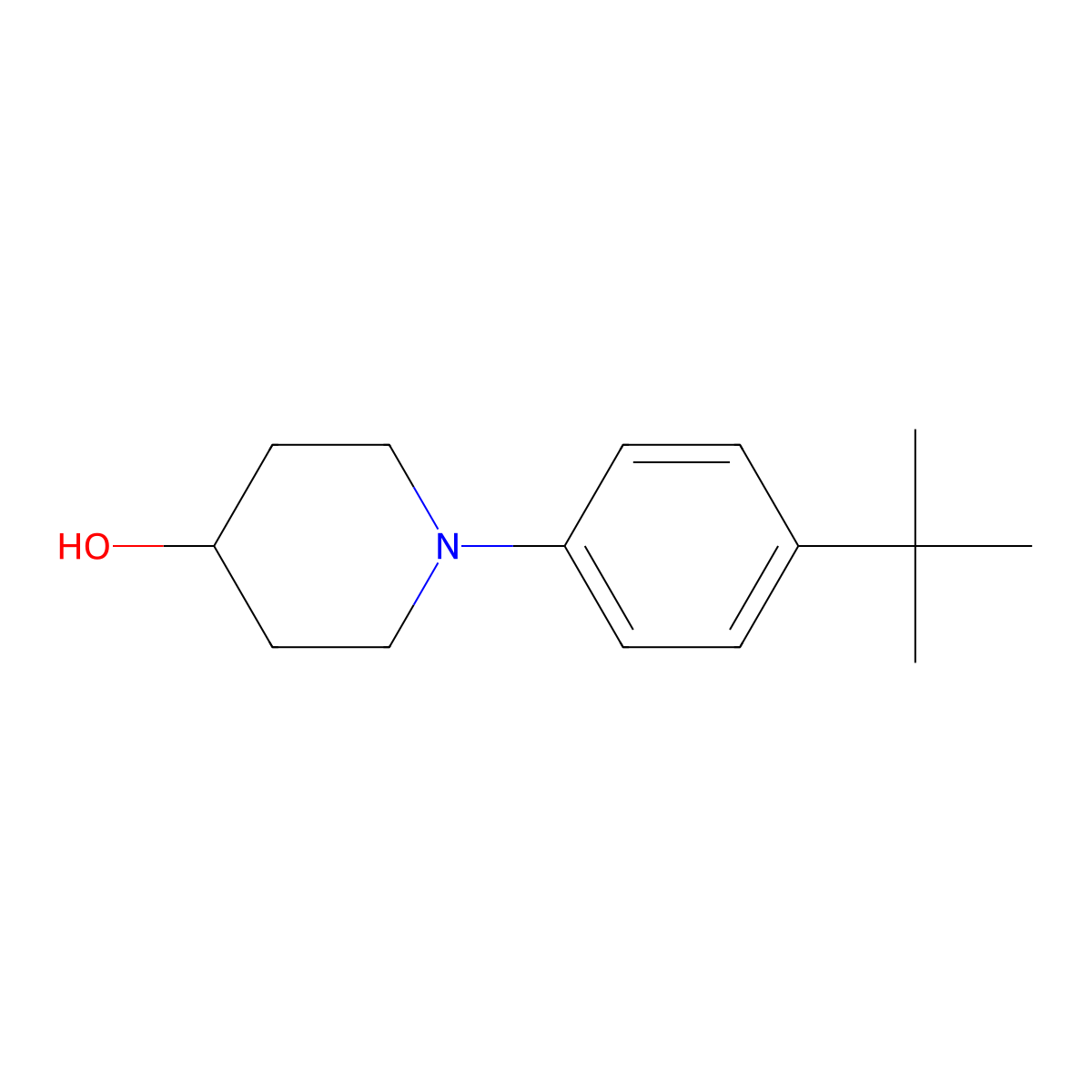 1-(4-Tert-butylphenyl)piperidin-4-ol molecular structure, CAS 459820-75-8
