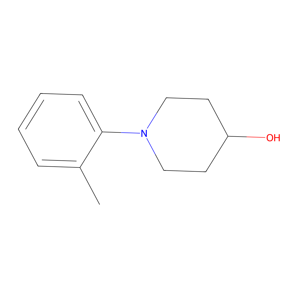 1-(2-Methylphenyl)piperidin-4-ol molecular structure, CAS 459820-76-9