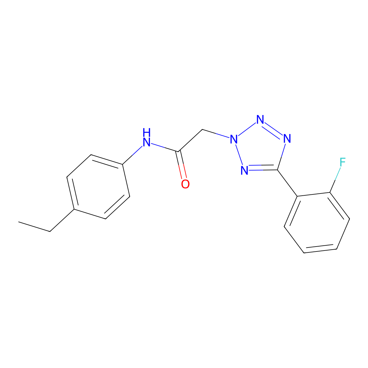 N-(4-ethylphenyl)-2-[5-(2-fluorophenyl)tetrazol-2-yl]acetamide molecular structure, CAS 459822-49-2