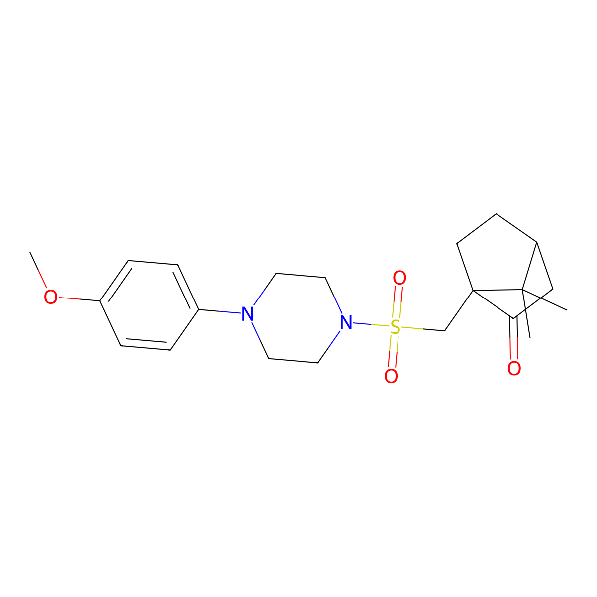 1-({[4-(4-Methoxyphenyl)-1-piperazinyl]sulfonyl}methyl)-7,7-dimethylbicyclo[2.2.1]heptan-2-one molecular structure, CAS 459822-54-9
