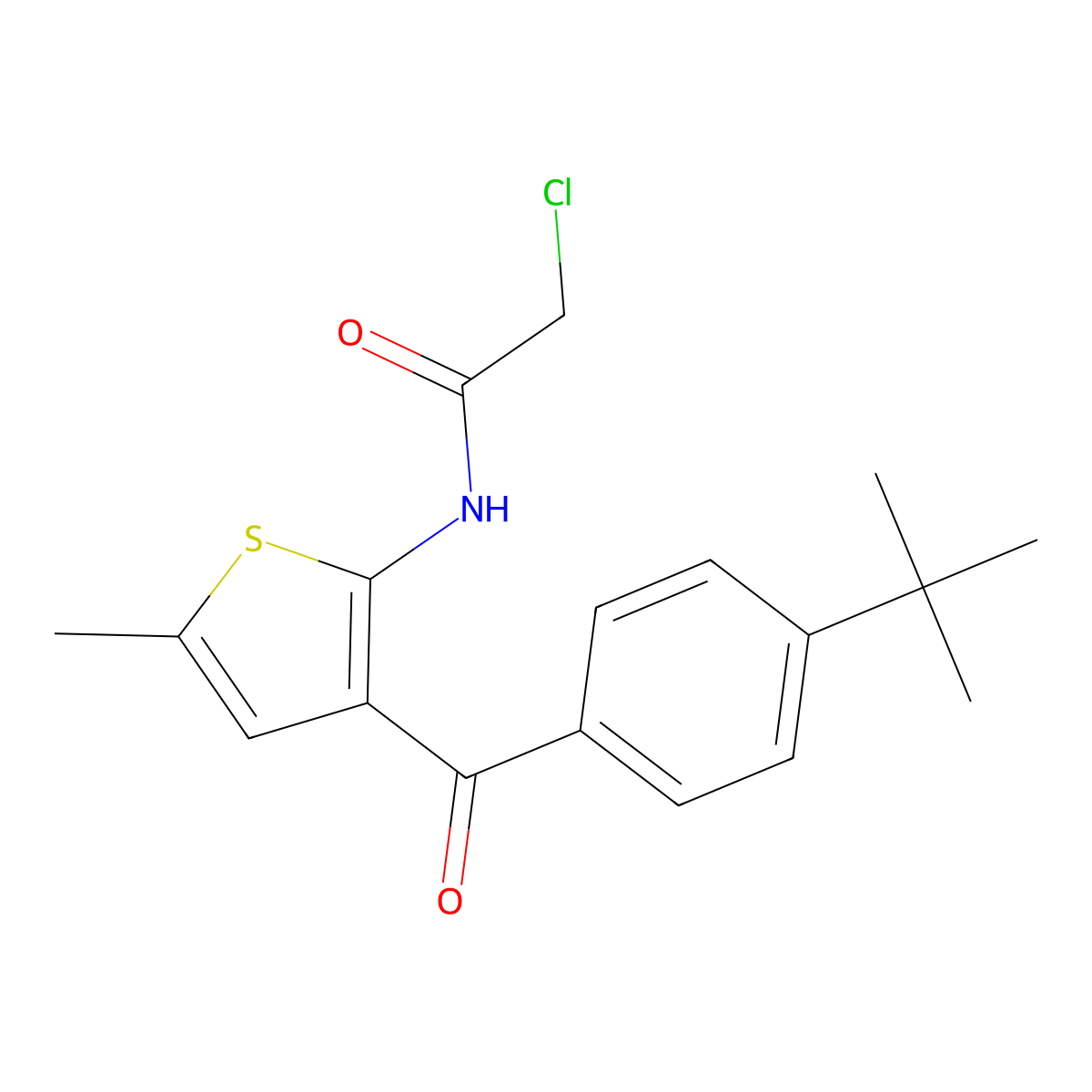 N-[3-(4-tert-Butyl-benzoyl)-5-methyl-thiophen-2-yl]-2-chloro-acetamide molecular structure, CAS 459825-36-6