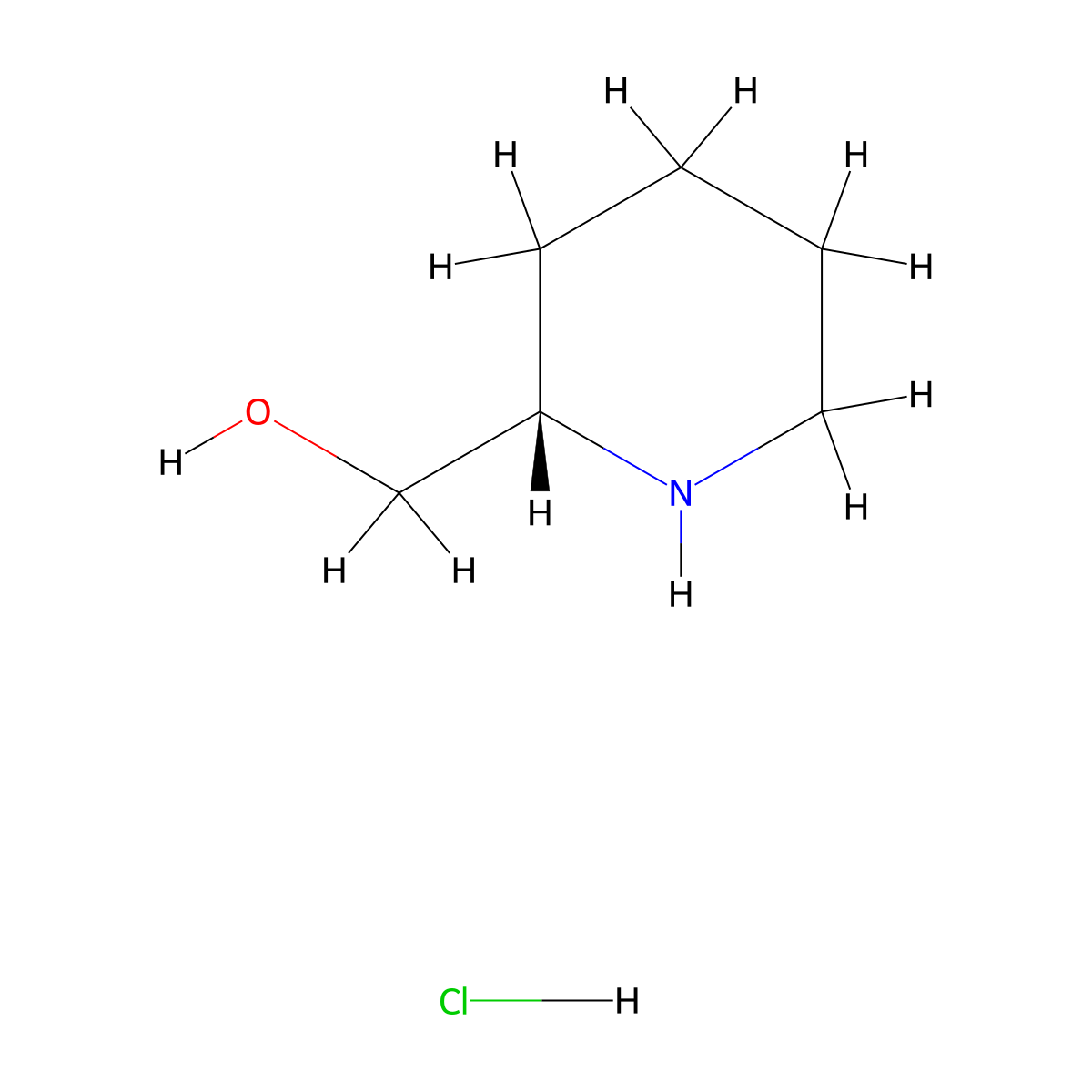 (s)-Piperidin-2-ylmethanol hydrochloride molecular structure, CAS 459834-03-8