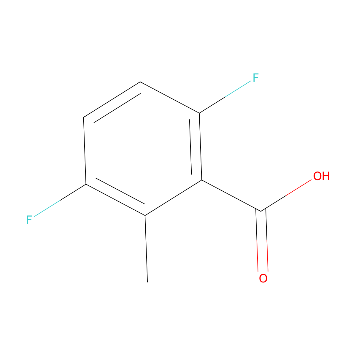 3,6-Difluoro-2-methylbenzoic acid molecular structure, CAS 459836-92-1