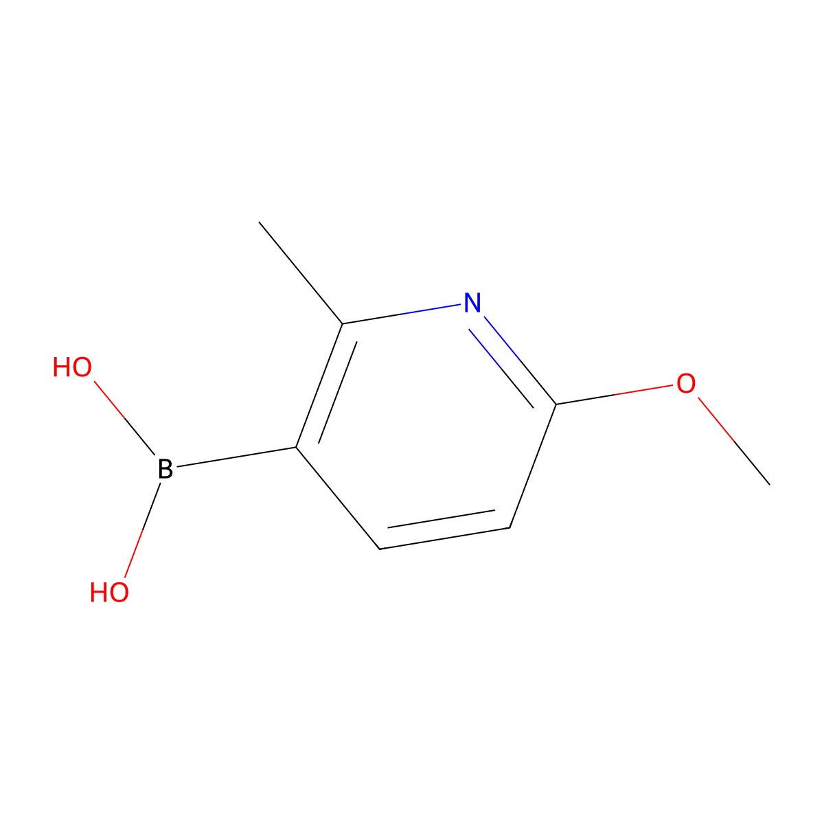 2-Methyl-6-methoxypyridine-3-boronic acid molecular structure, CAS 459856-12-3
