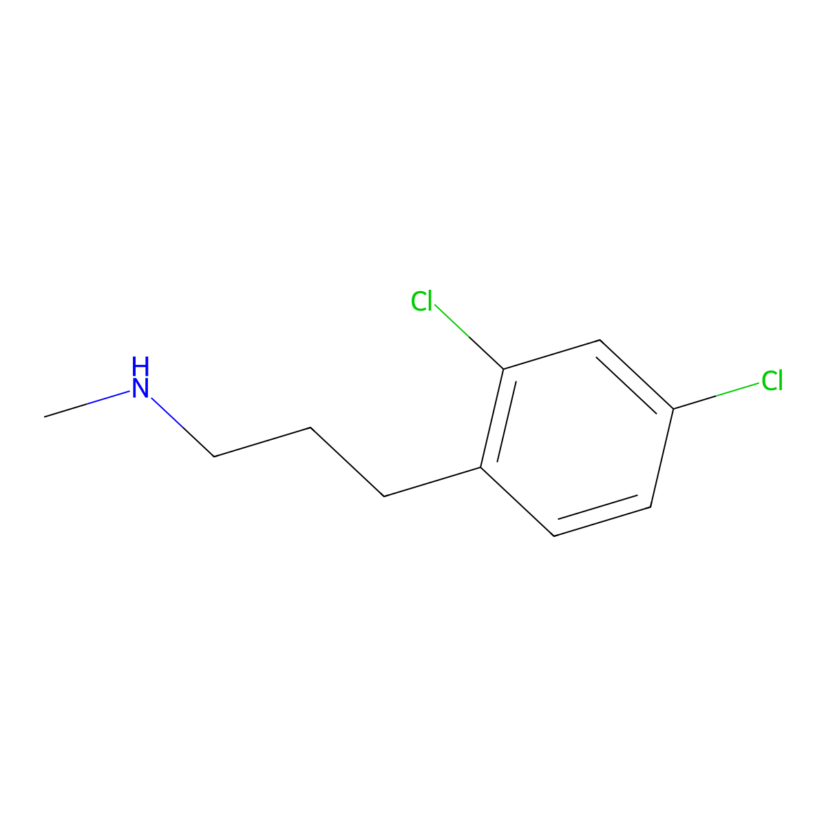 [3-(2,4-Dichloro-phenyl)-propyl]-methyl-amine molecular structure, CAS 459872-45-8