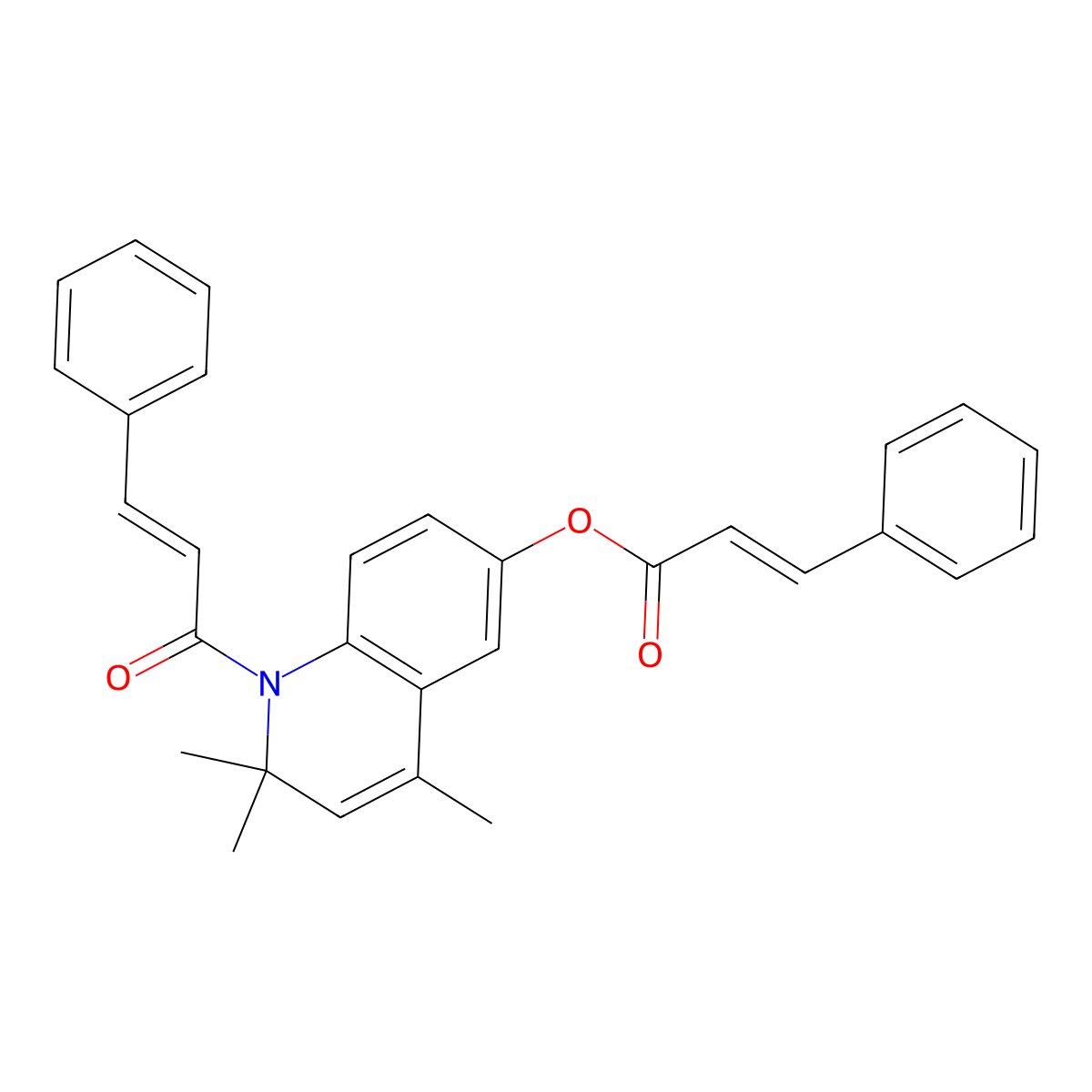 [2,2,4-Trimethyl-1-(3-phenylprop-2-enoyl)quinolin-6-yl] 3-phenylprop-2-enoate molecular structure, CAS 4599-58-0