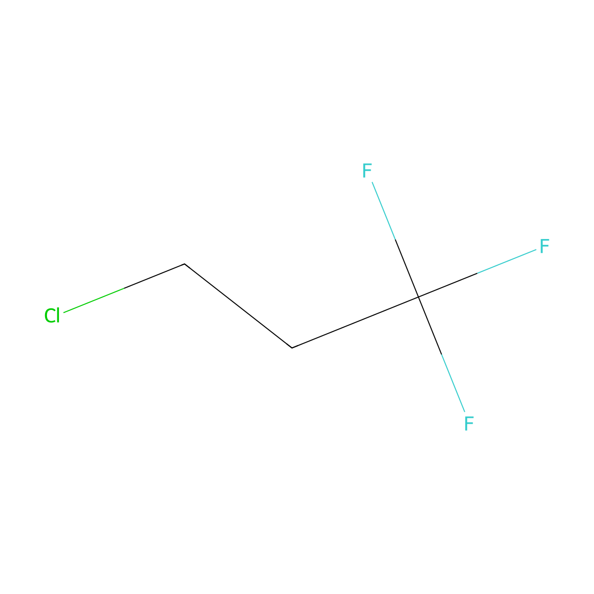 3-Chloro-1,1,1-trifluoropropane molecular structure, CAS 460-35-5