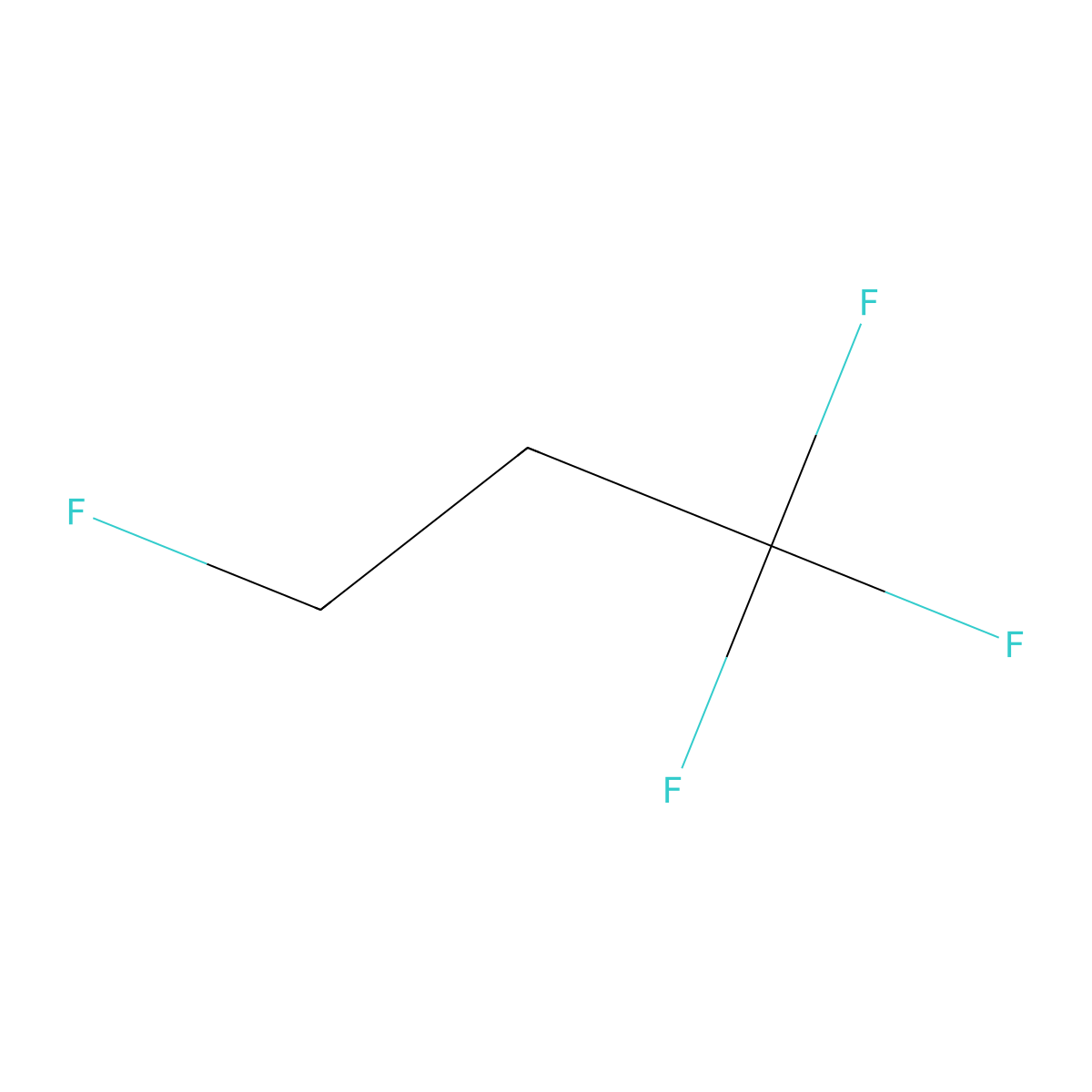 1,1,1,3-Tetrafluoropropane molecular structure, CAS 460-36-6