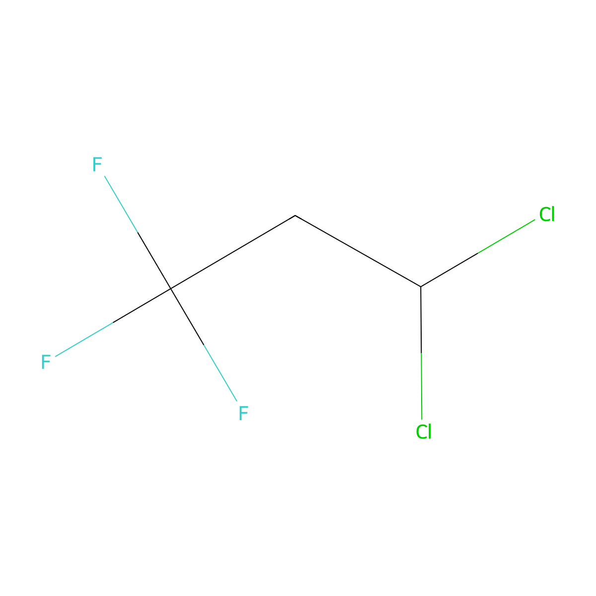 3,3-Dichloro-1,1,1-trifluoropropane molecular structure, CAS 460-69-5